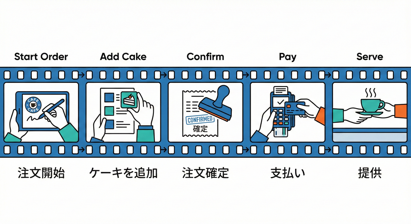 Cafe Ordering Events Timeline