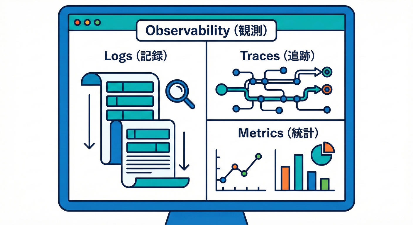 ログ・トレース・メトリクスによる観測フロー