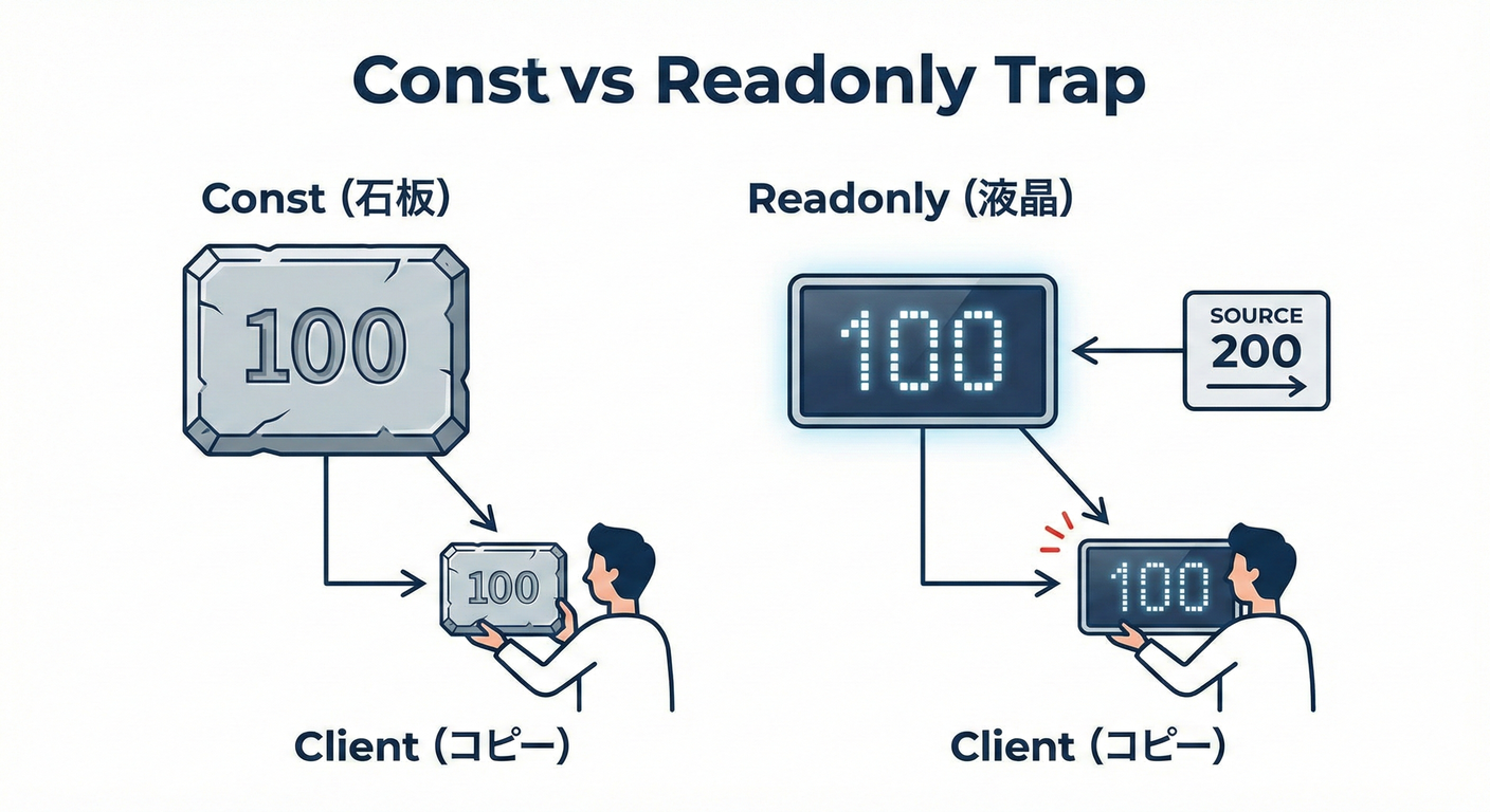 Const vs Readonly Trap