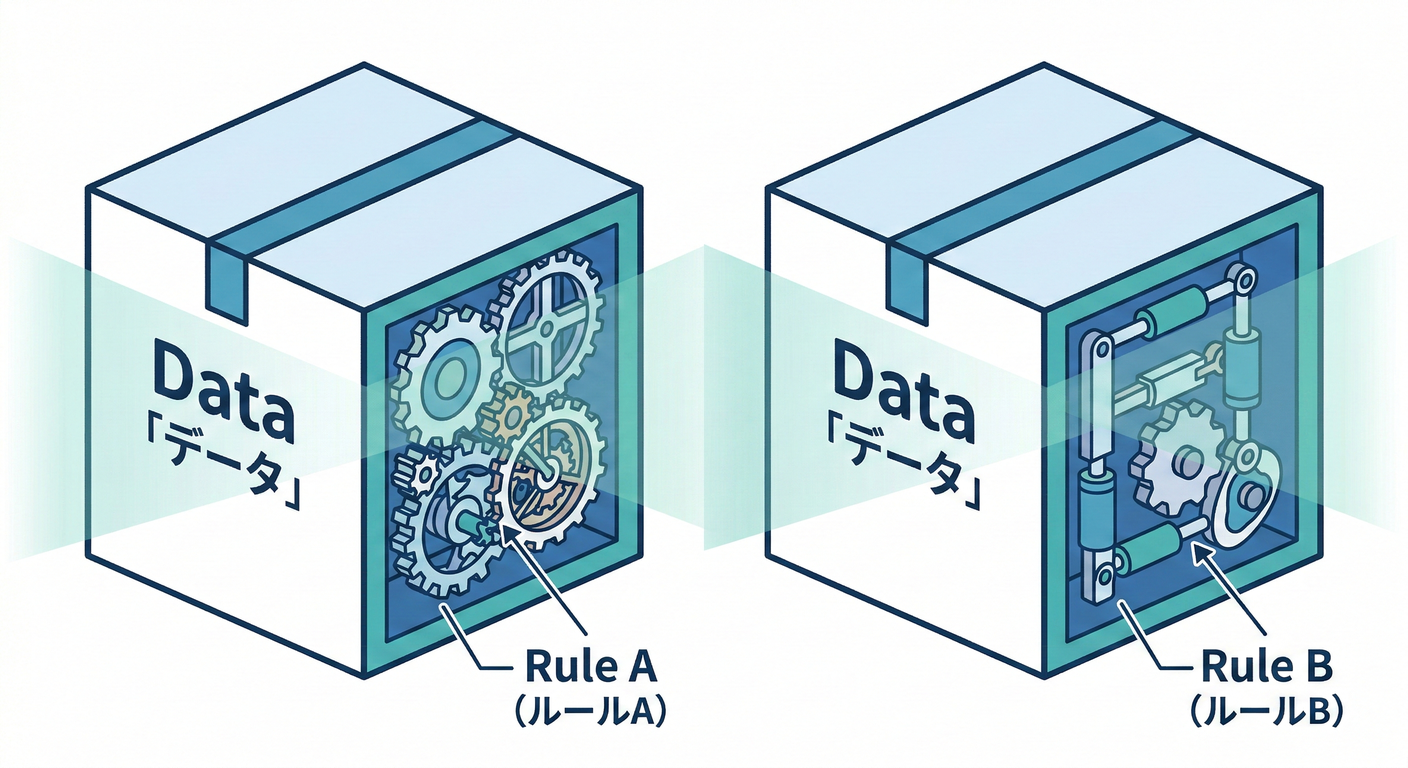 identical boxes diff content