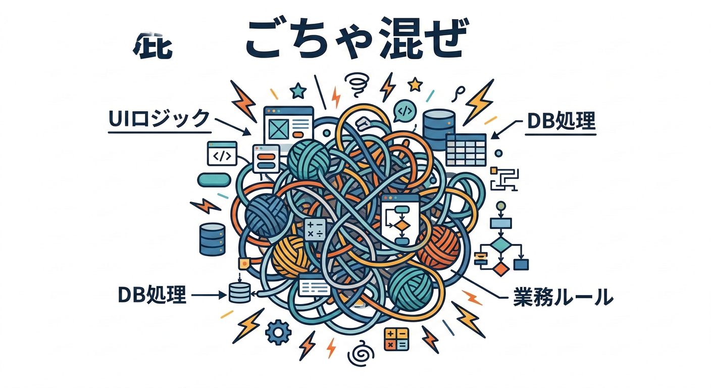 スパゲッティコードの混乱