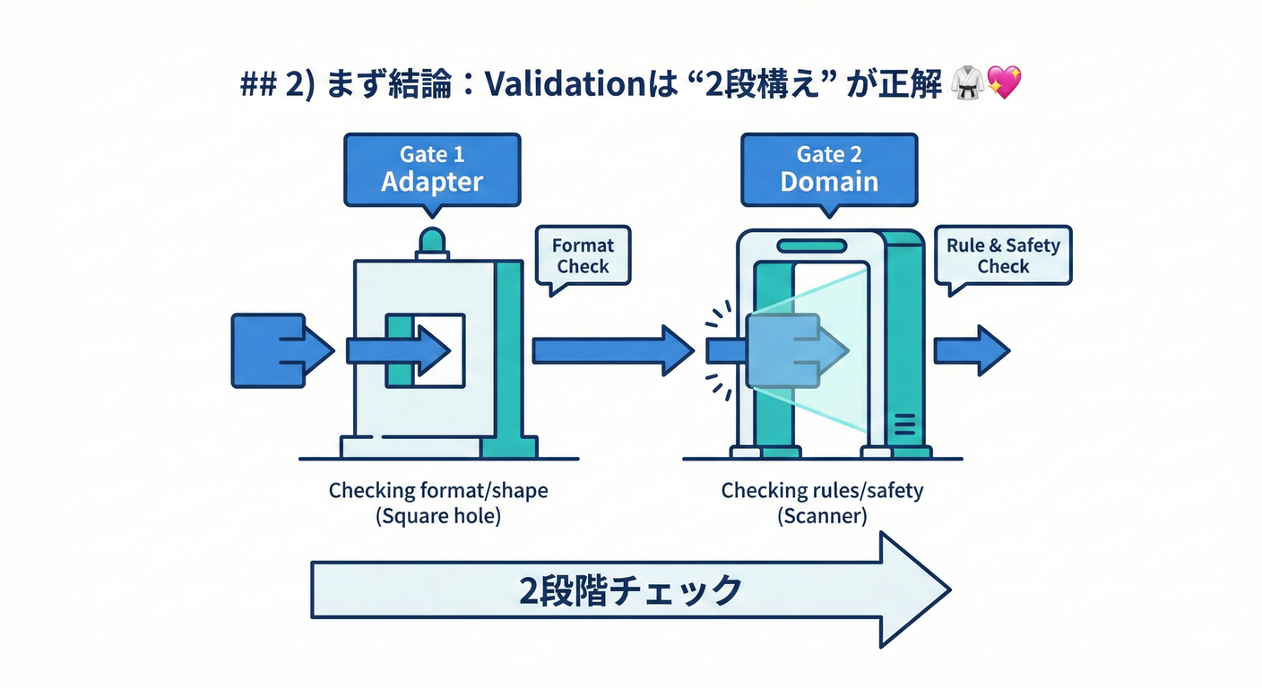 バリデーションの2段構え