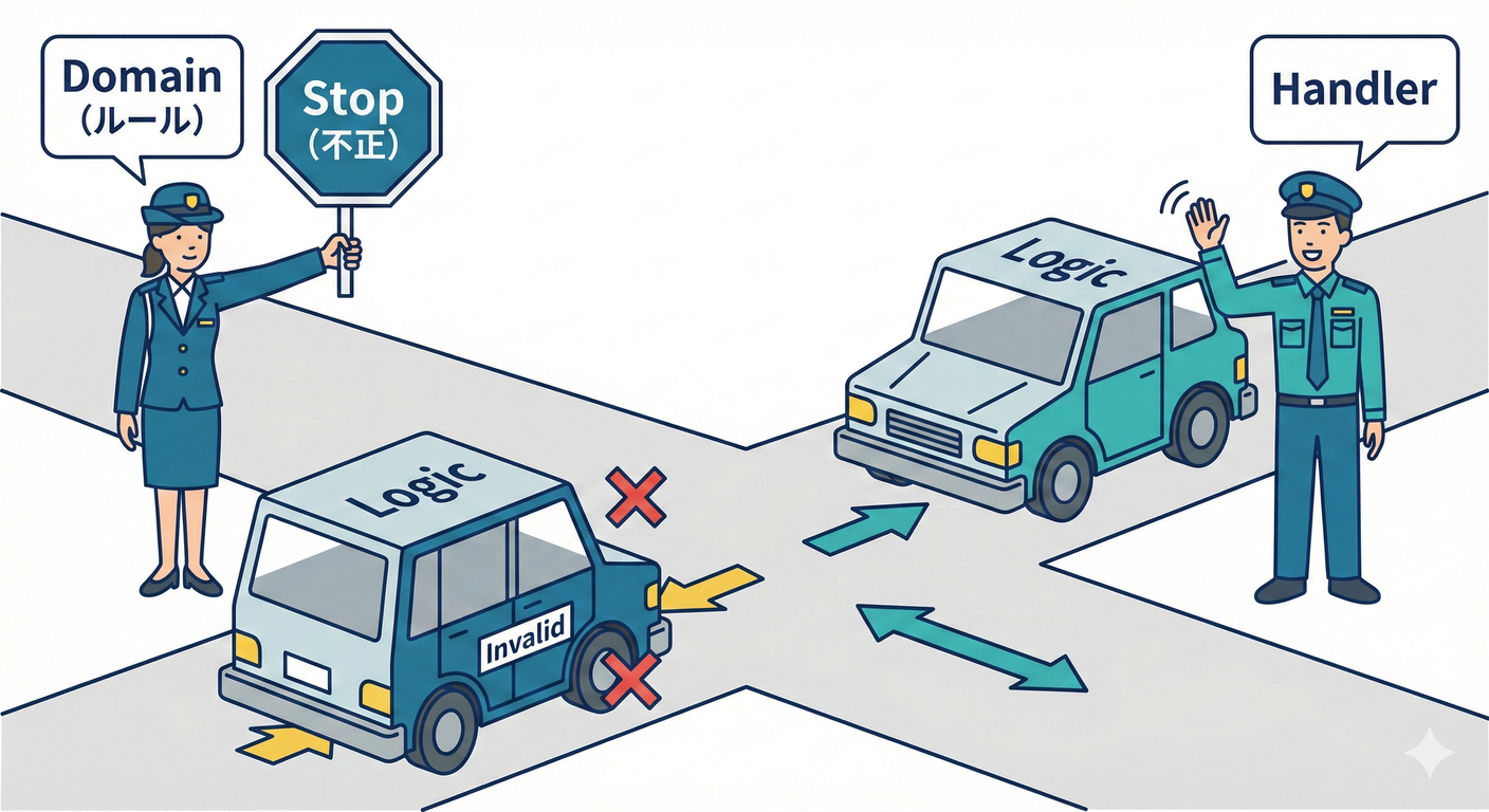 A traffic controller directing logic.