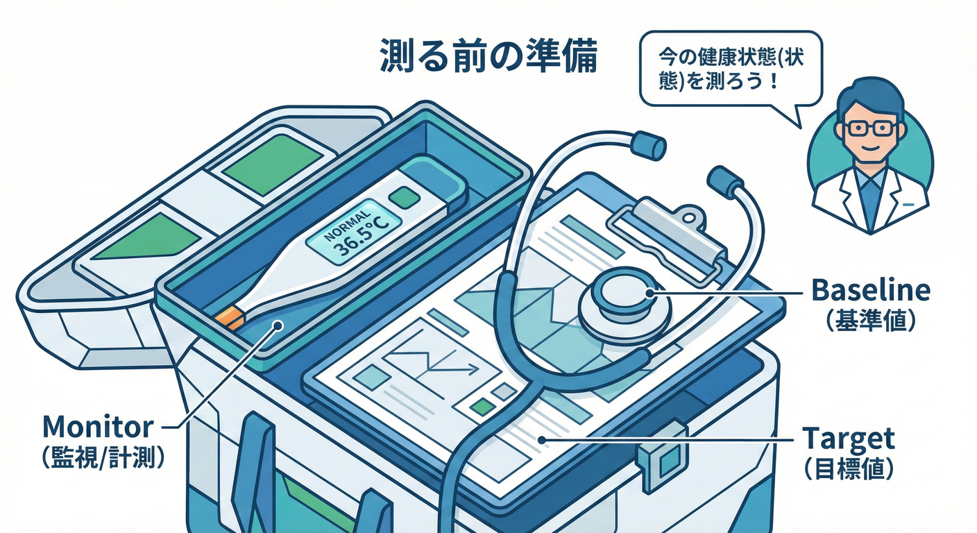 Diagnosing health with tools.