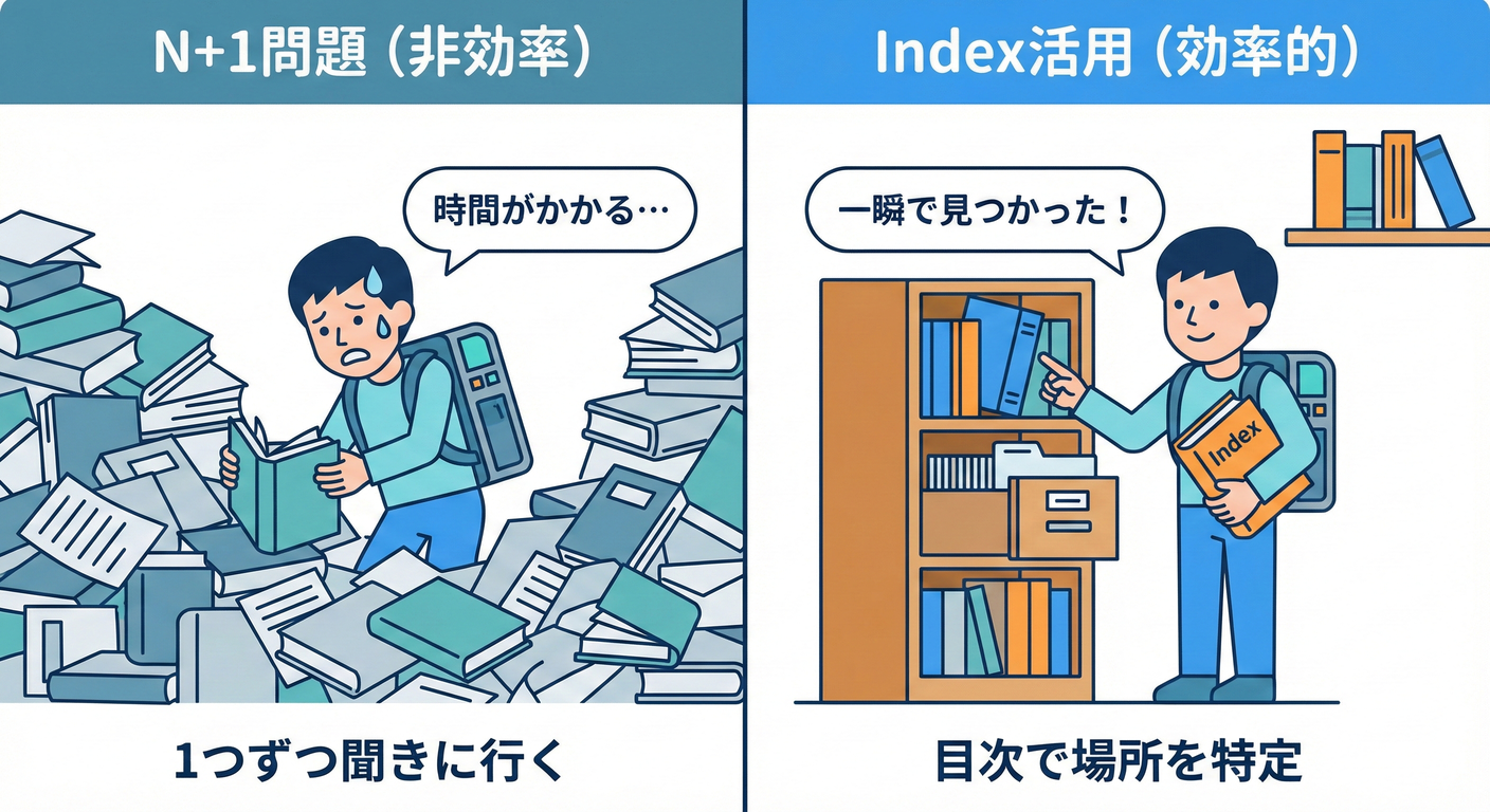 Efficient search vs inefficient searching.
