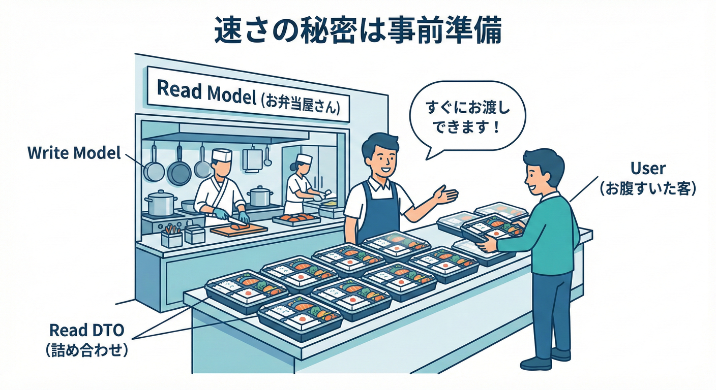 解決の発想:「一覧用に、できあがった料理を置いとこ」🍱✨