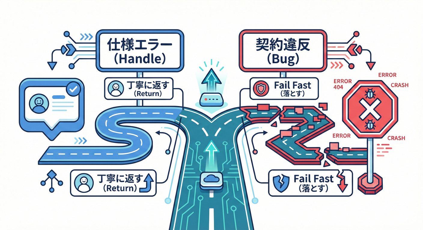 仕様エラーか契約違反かの分かれ道