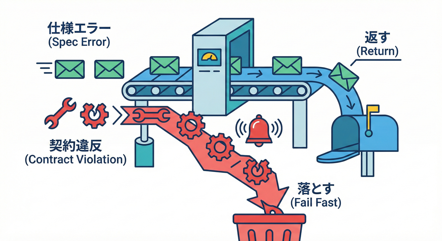 仕様エラーと契約違反の仕分けイメージ