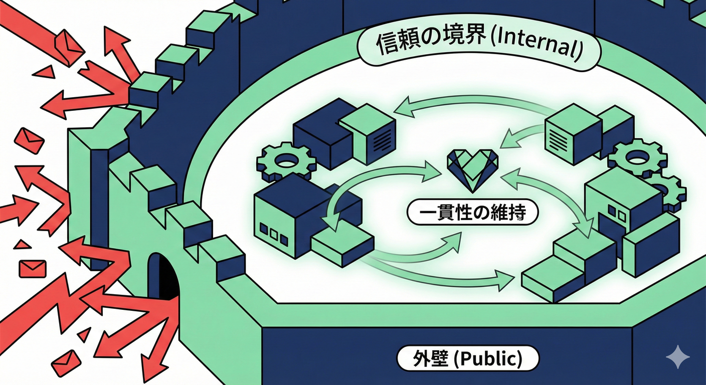 集約内部の信頼と外部からの保護
