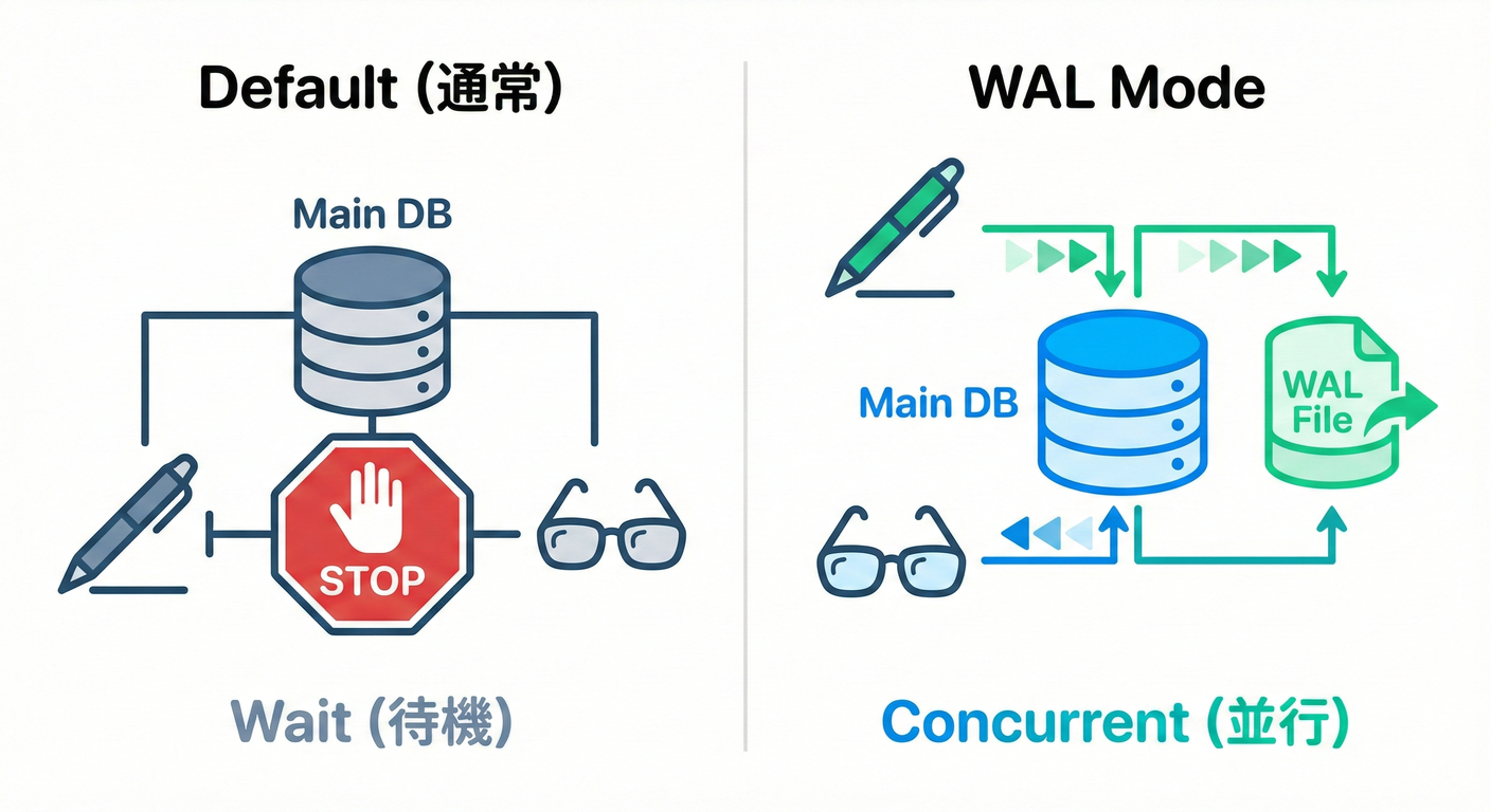 SQLiteの並行処理（WAL）