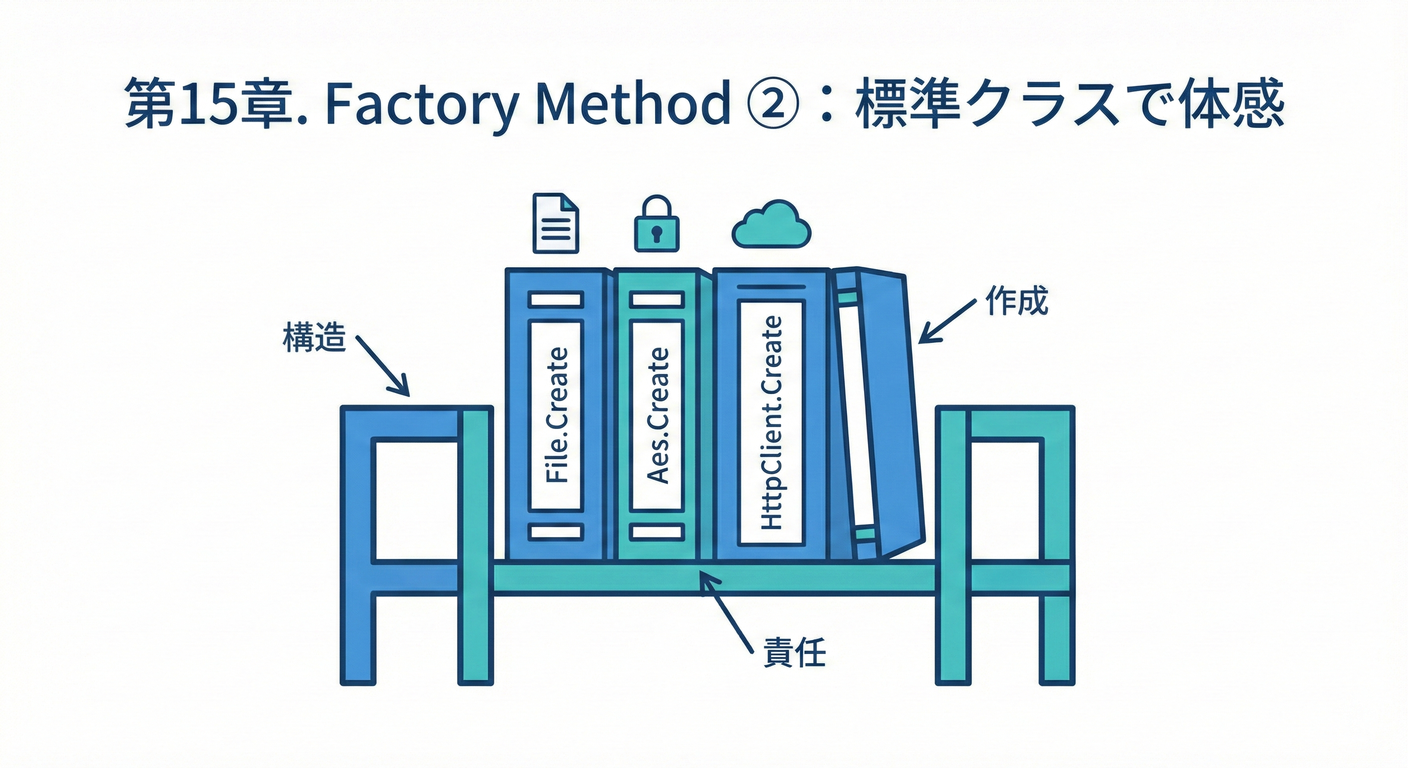 第15章. Factory Method ②:標準クラスで体感