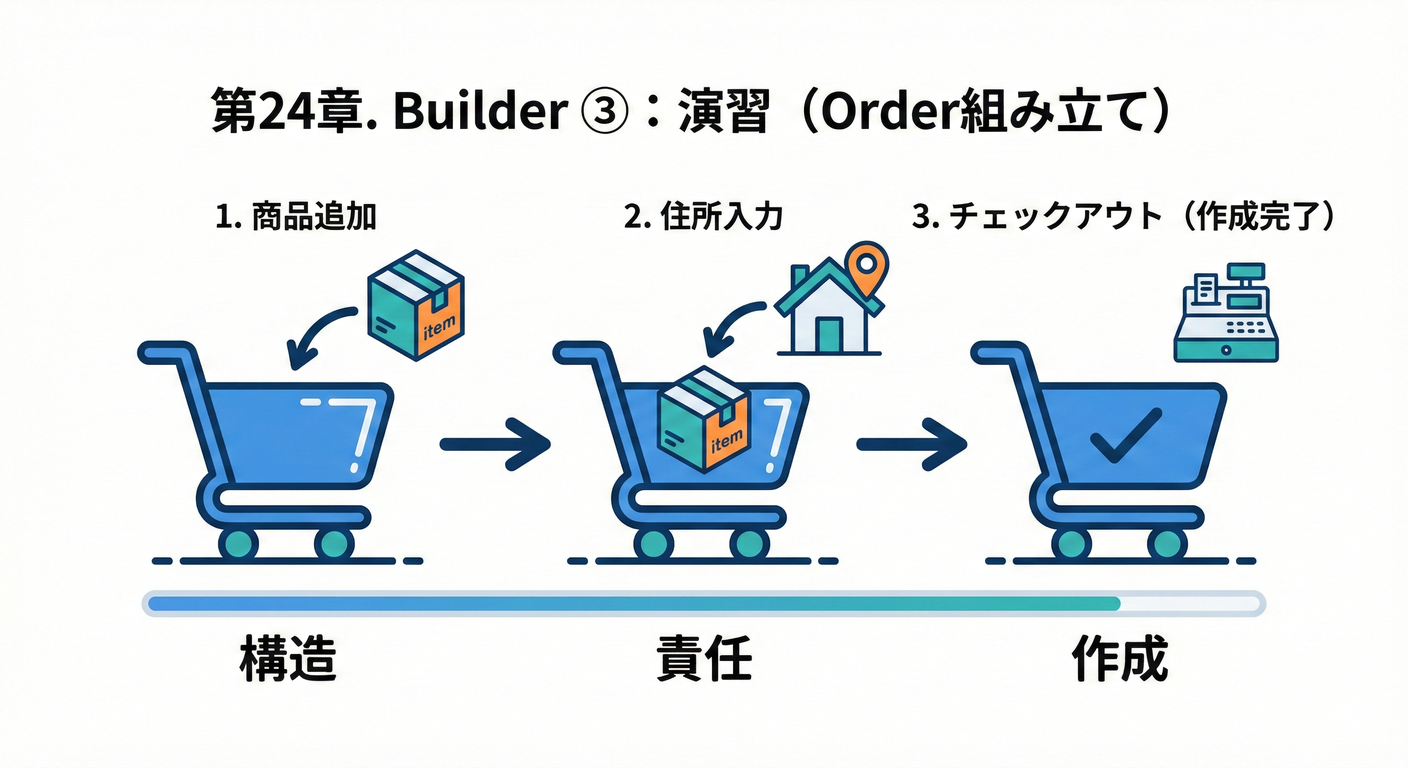 第24章. Builder ③：演習（Order組み立て）