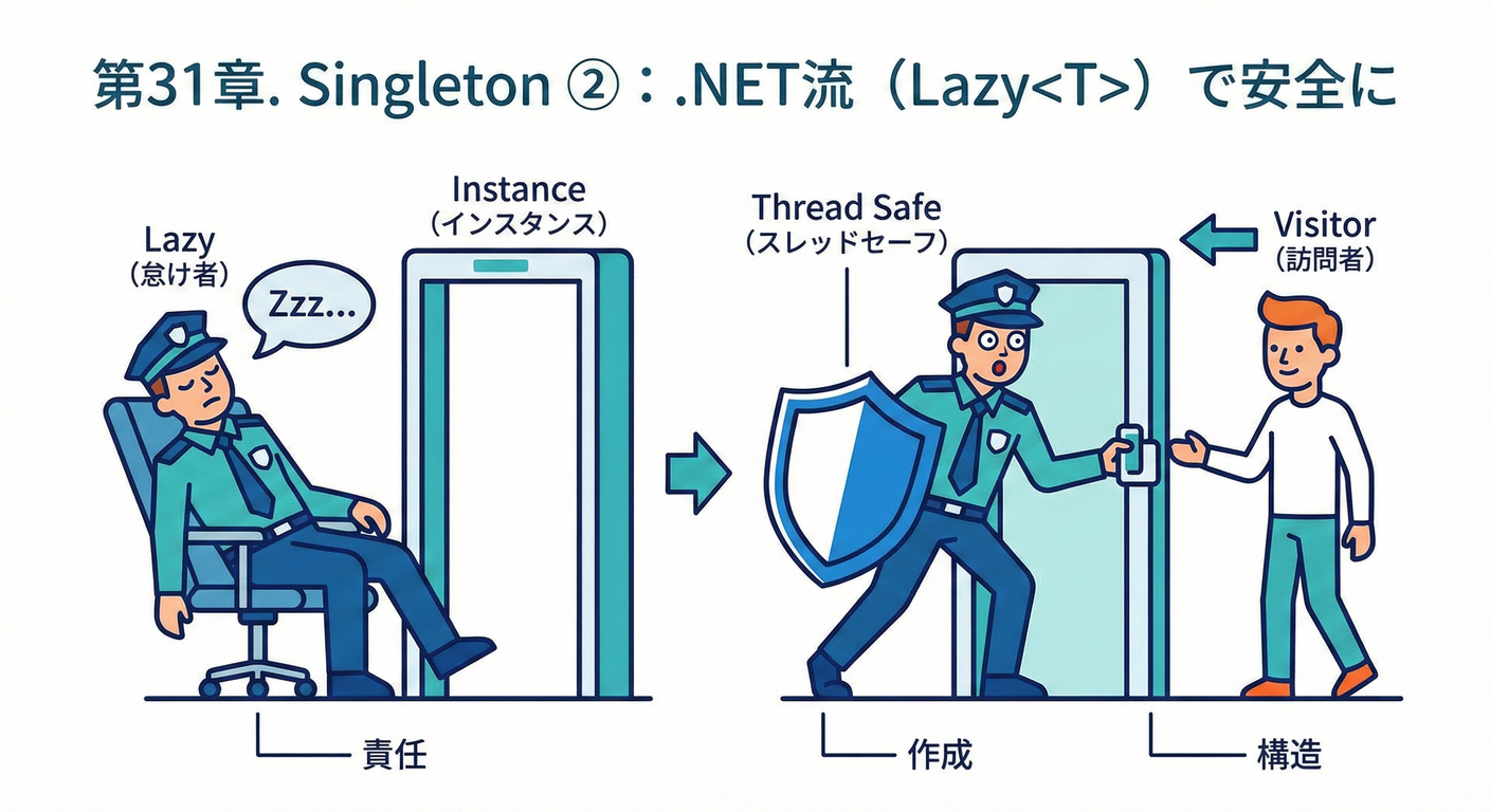 第31章. Singleton ②:.NET流(Lazy<T>)で安全に