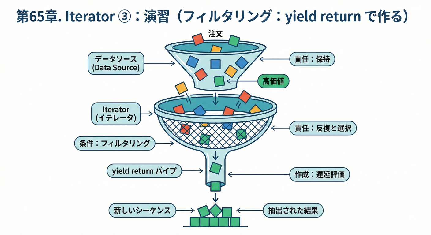 Iteratorを用いたフィルタリングの演習