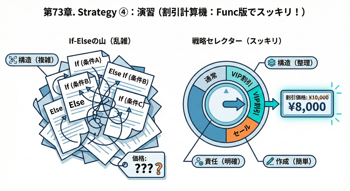 割引ルール差し替えの演習(Strategyパターン)