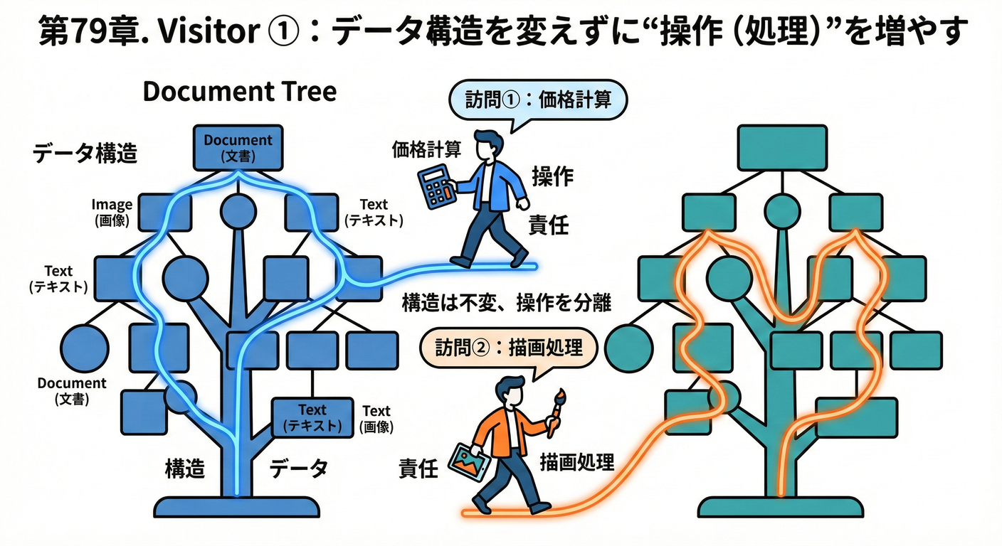 Visitorパターン:データ構造と操作の分離(ダブルディスパッチ)