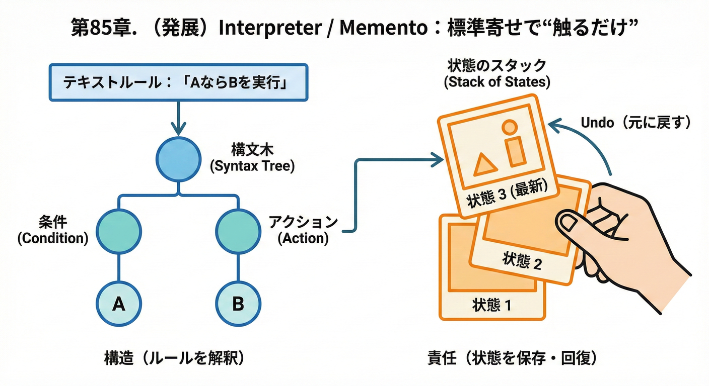InterpreterとMementoの概念イメージ