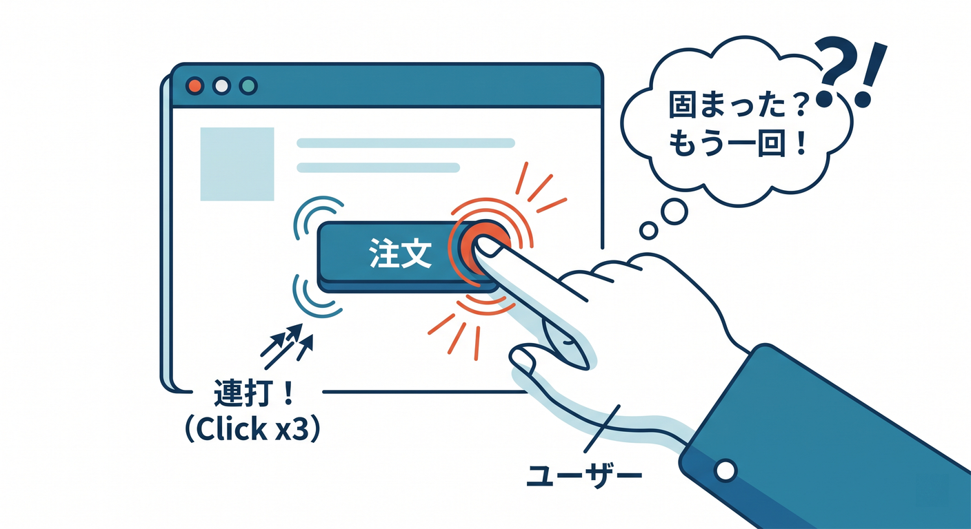 ユーザーの連打と混乱