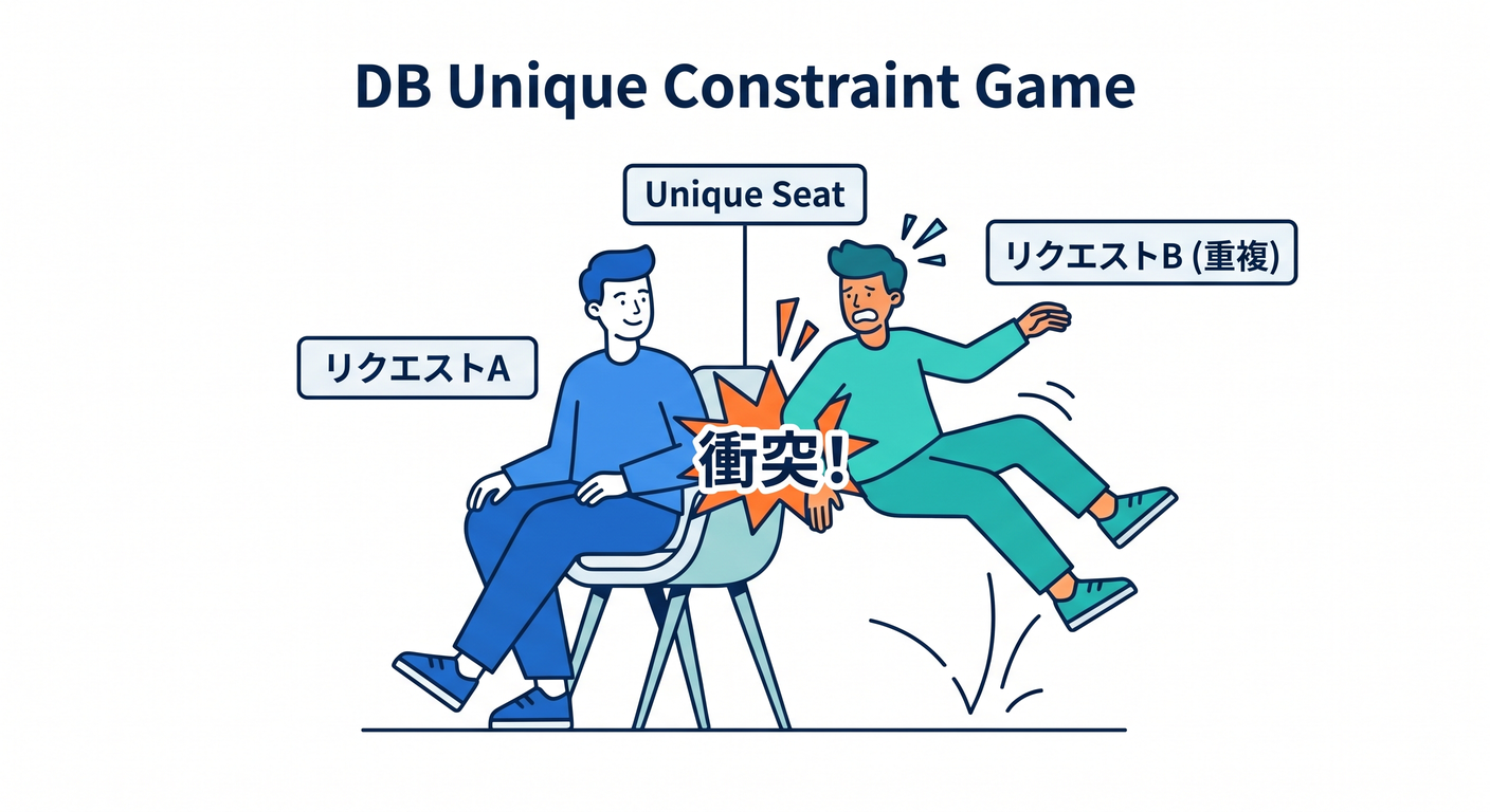 DB一意制約の椅子取りゲーム