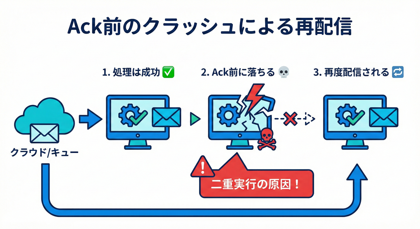 再配信による重複