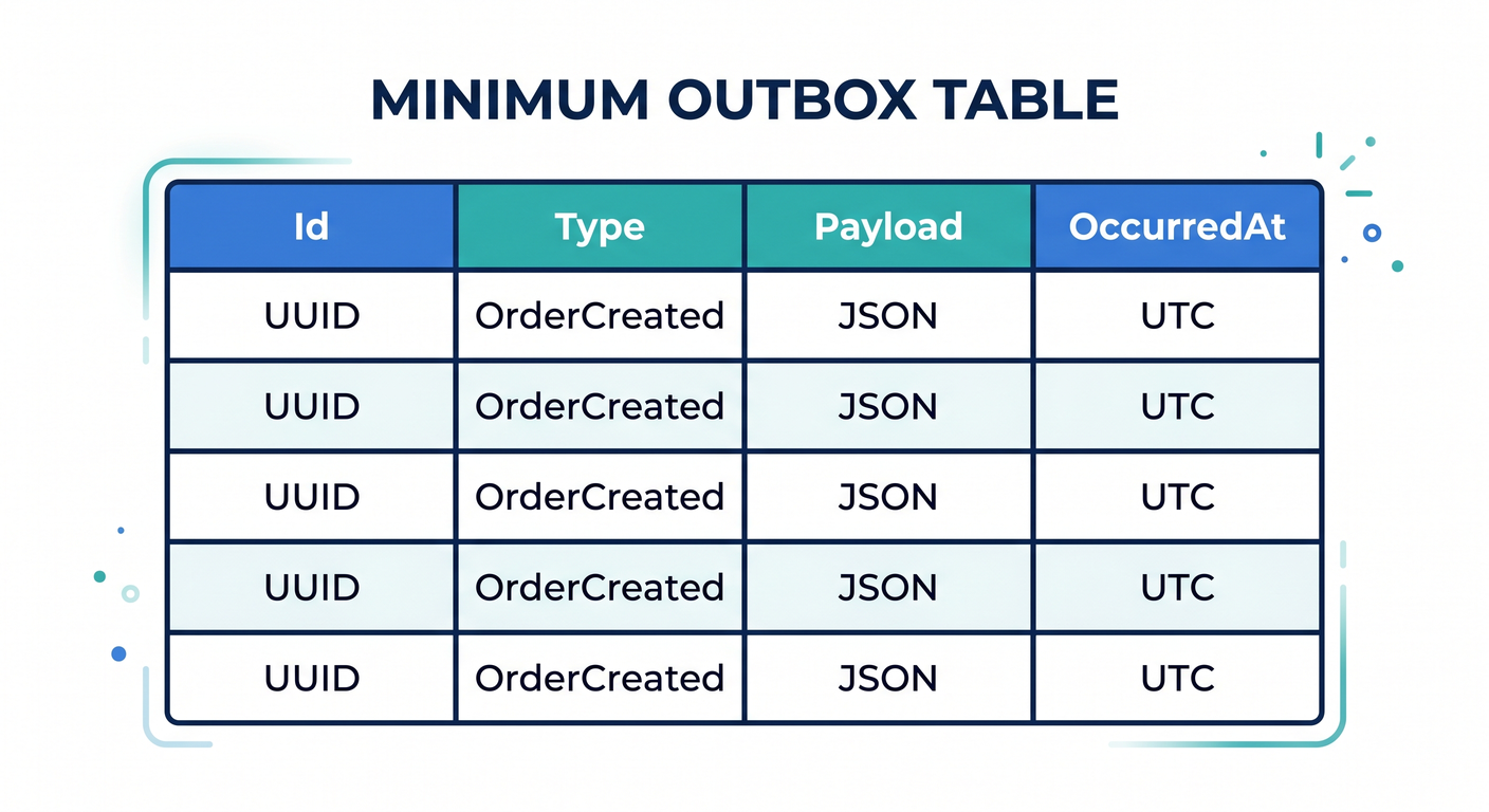 Minimum Outbox Table