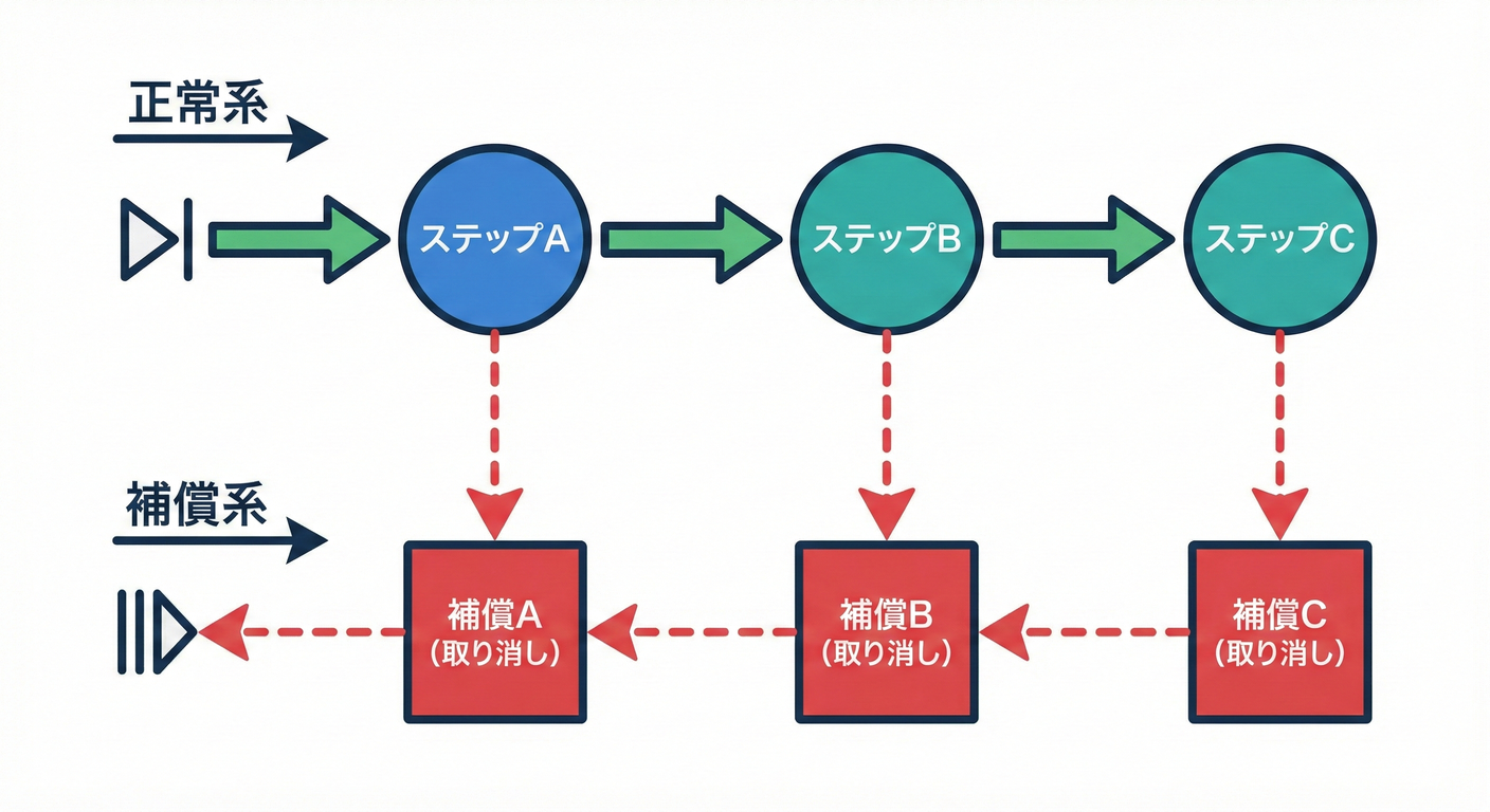 Forward flow and Compensation (Undo) flow.