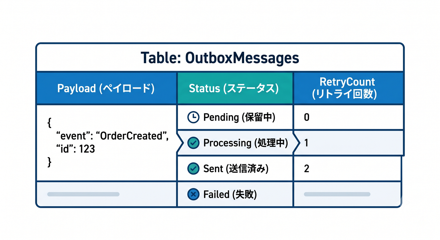 Outbox Table Schema Visual