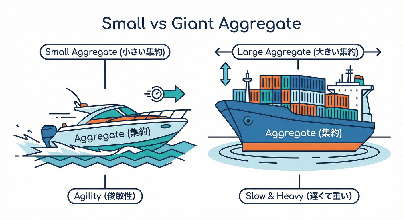 ボートと貨物船