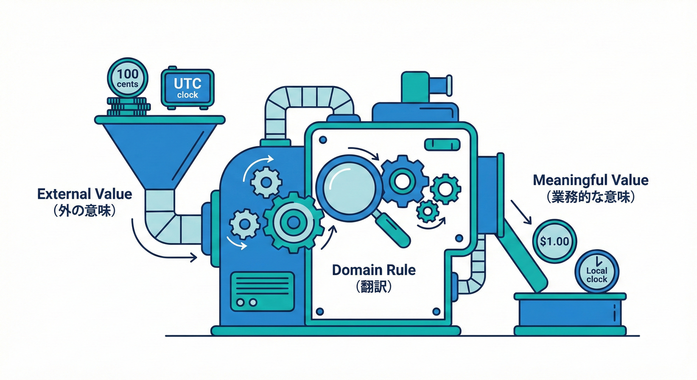 単位・通貨・時刻の意味変換