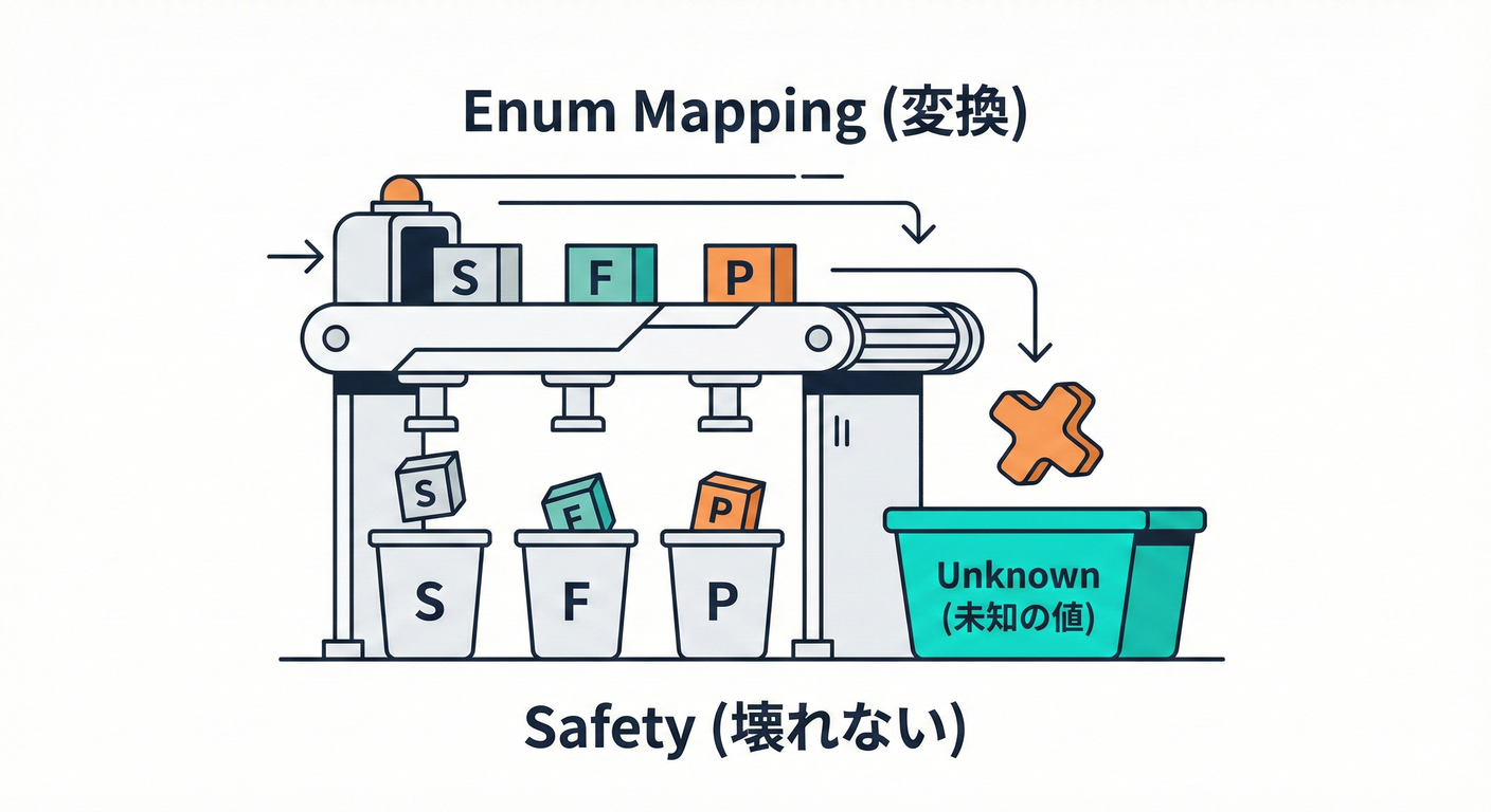 安全なenum変換と未知の値への対応