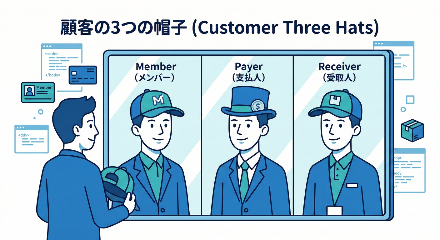 customer three hats