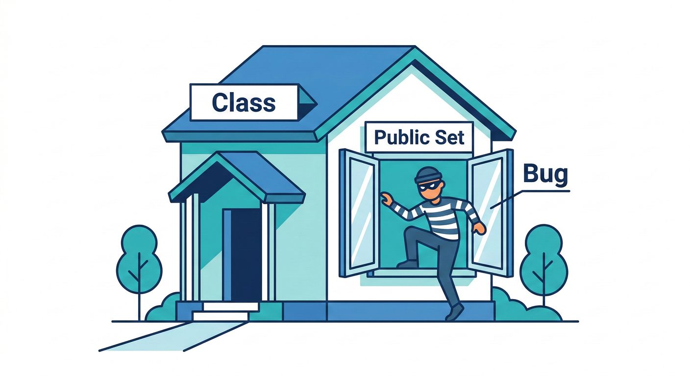 public setter thief