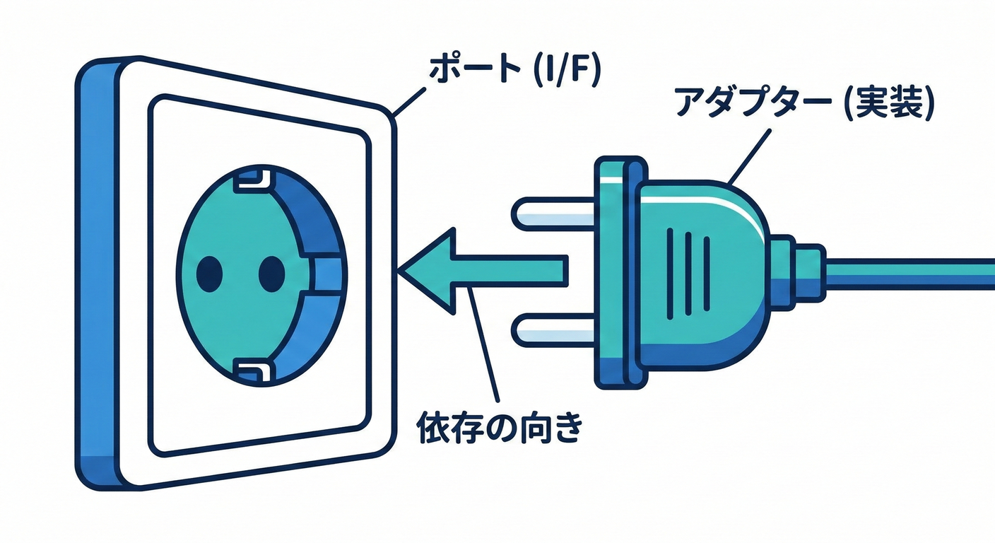 ポートとアダプターの接続