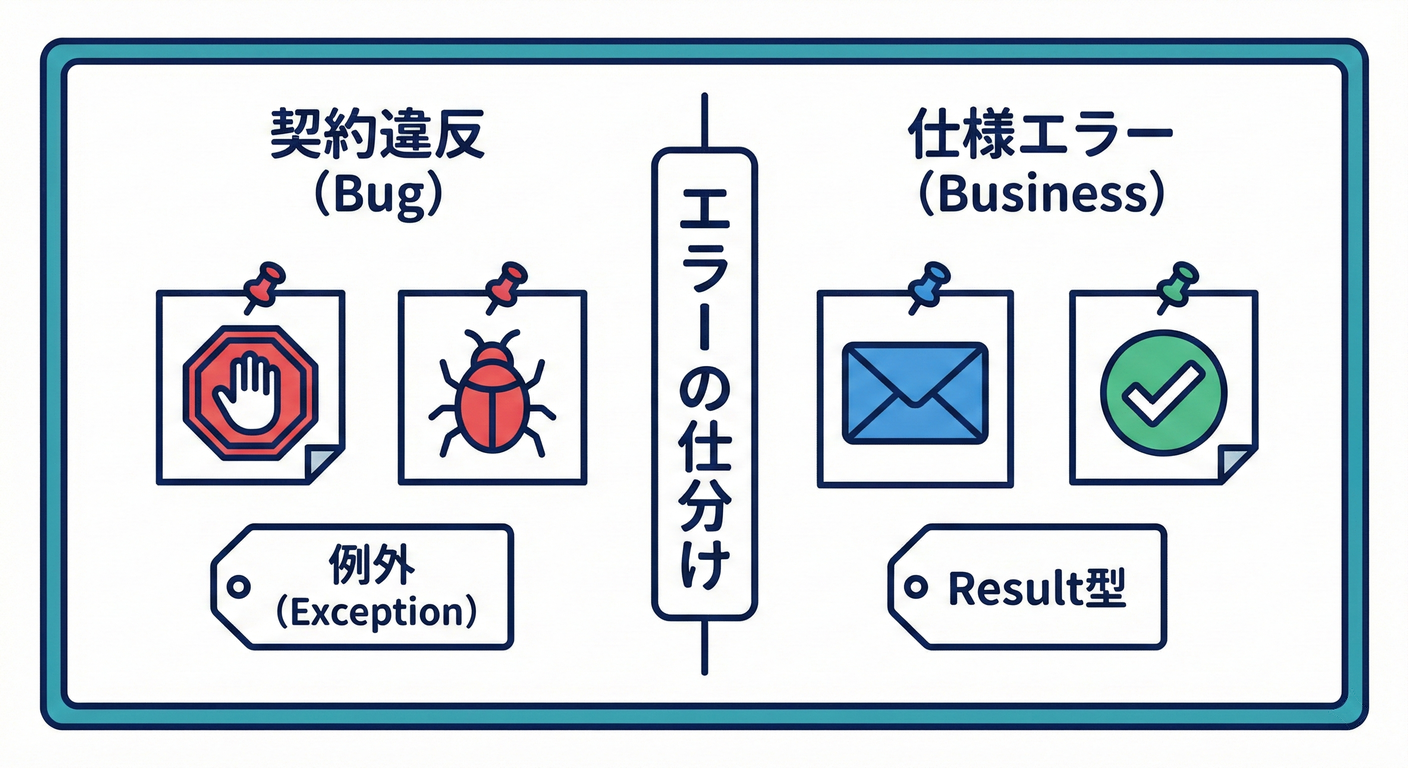 エラーの分類:例外(バグ)かResult(仕様)か