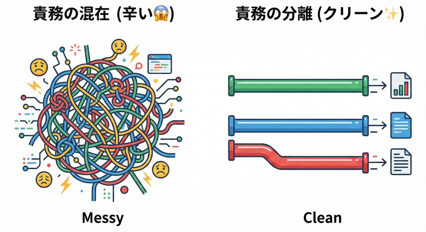 責務の混在 vs 分離