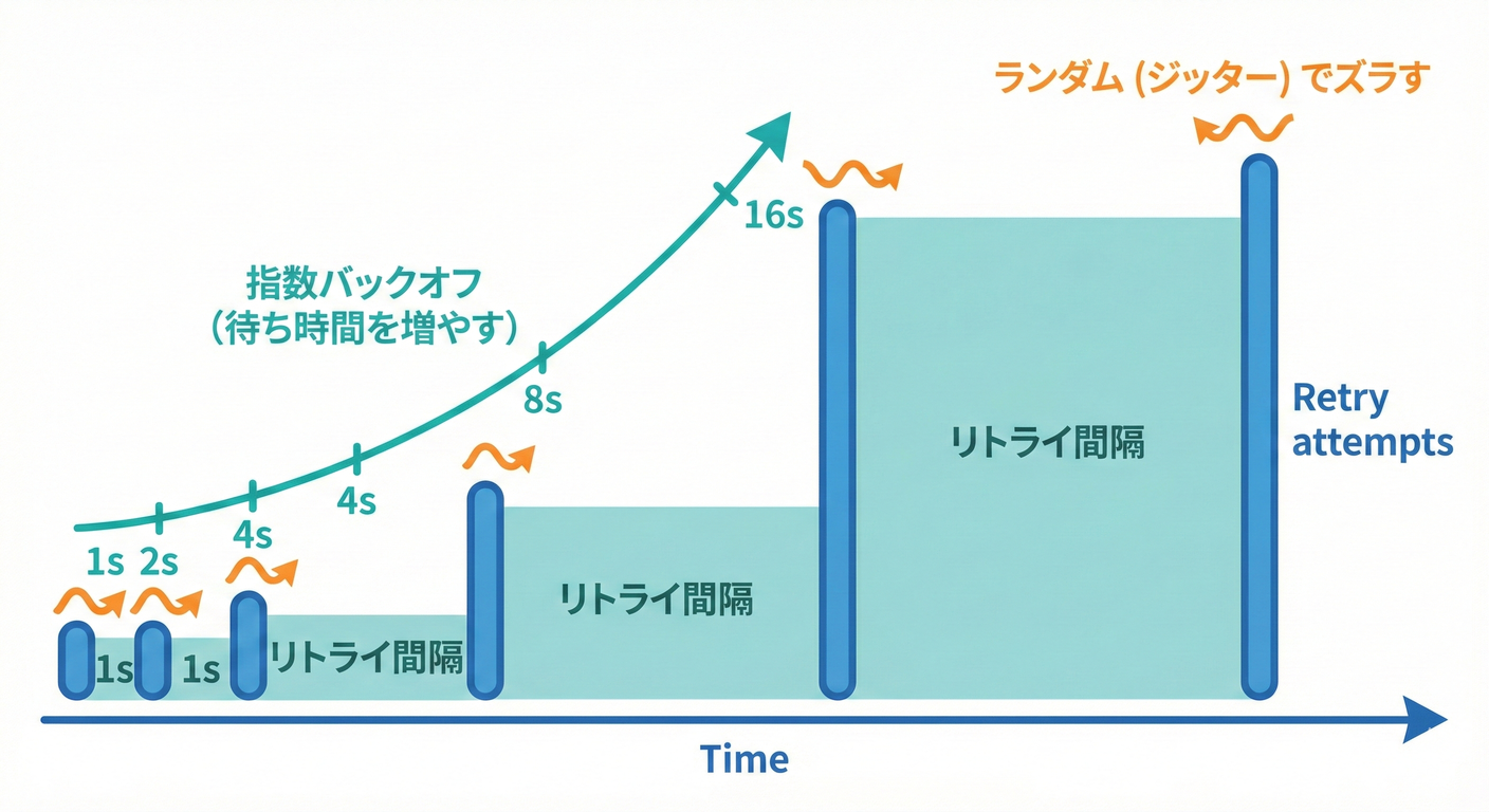 指数バックオフの視覚化