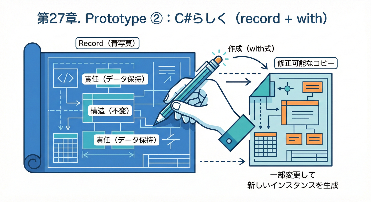 第27章. Prototype ②：C#らしく（record + with）