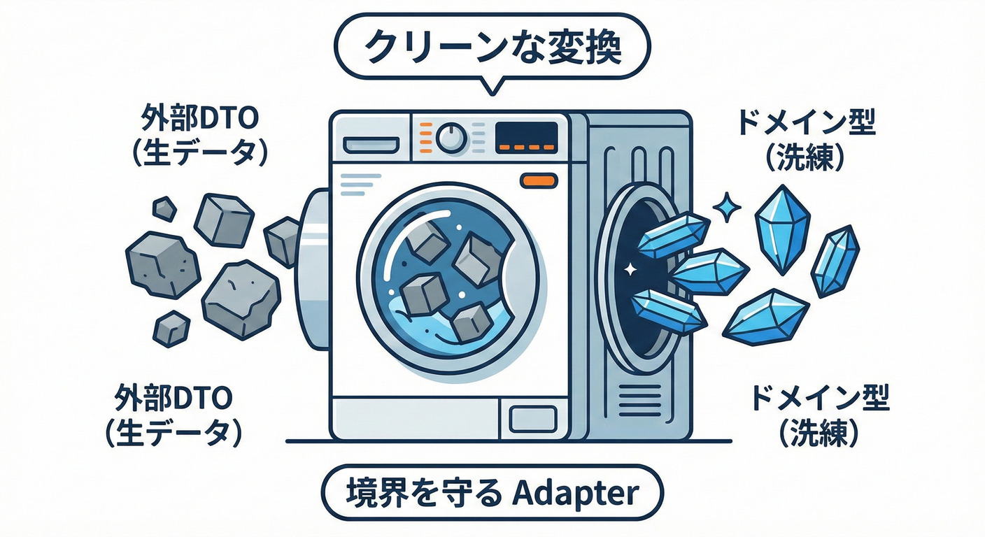 外部DTOからドメインへのクリーンな変換