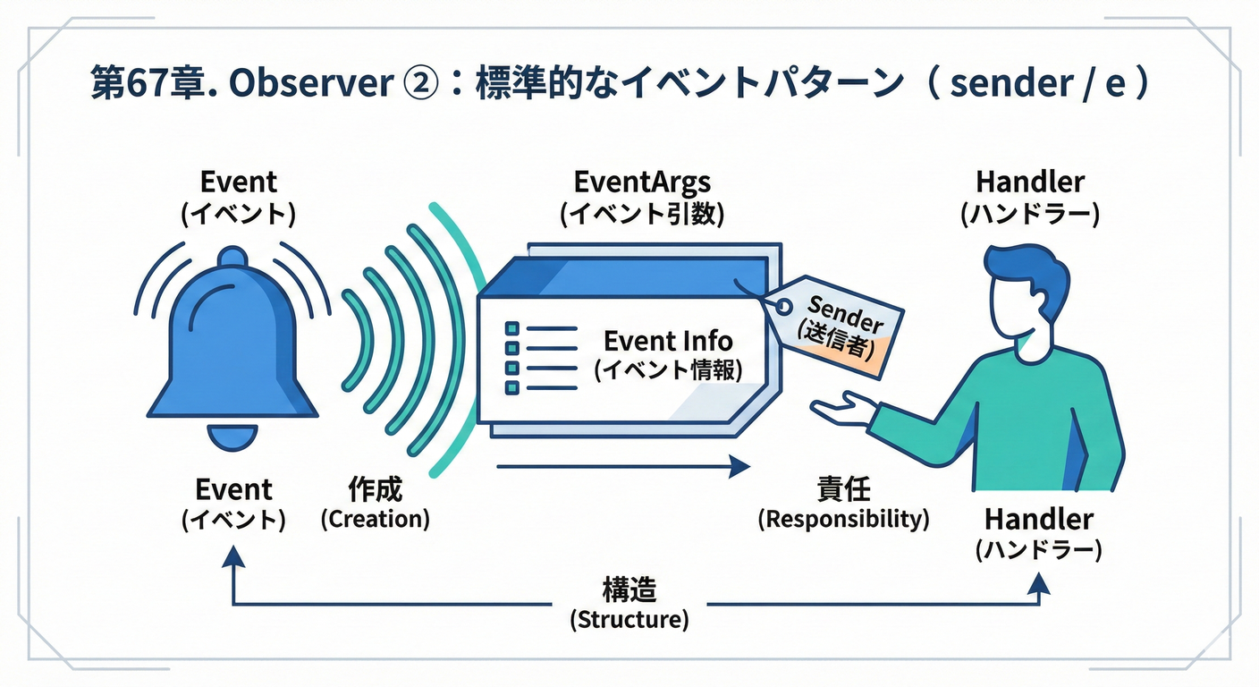 .NET標準のイベントパターン：senderとEventArgs