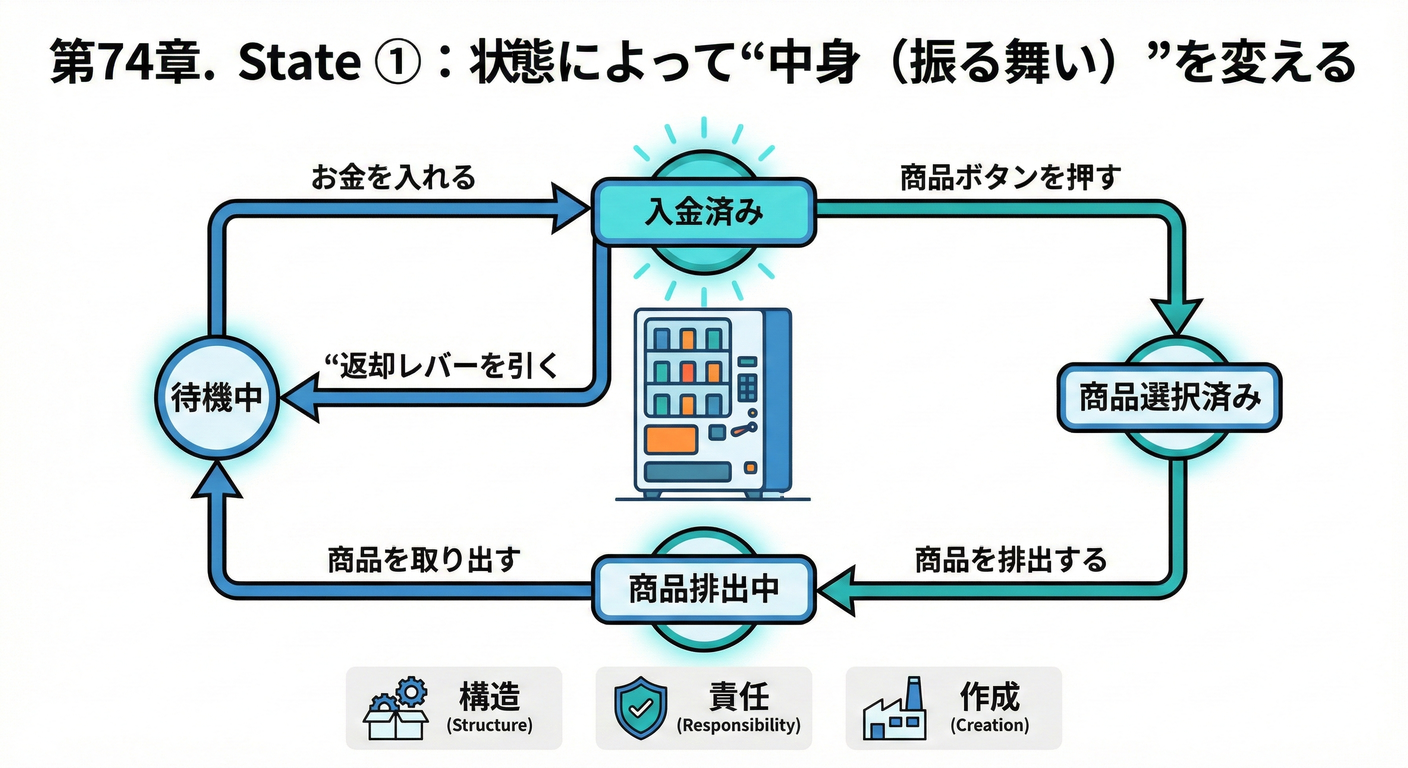 Stateパターンの状態遷移イメージ