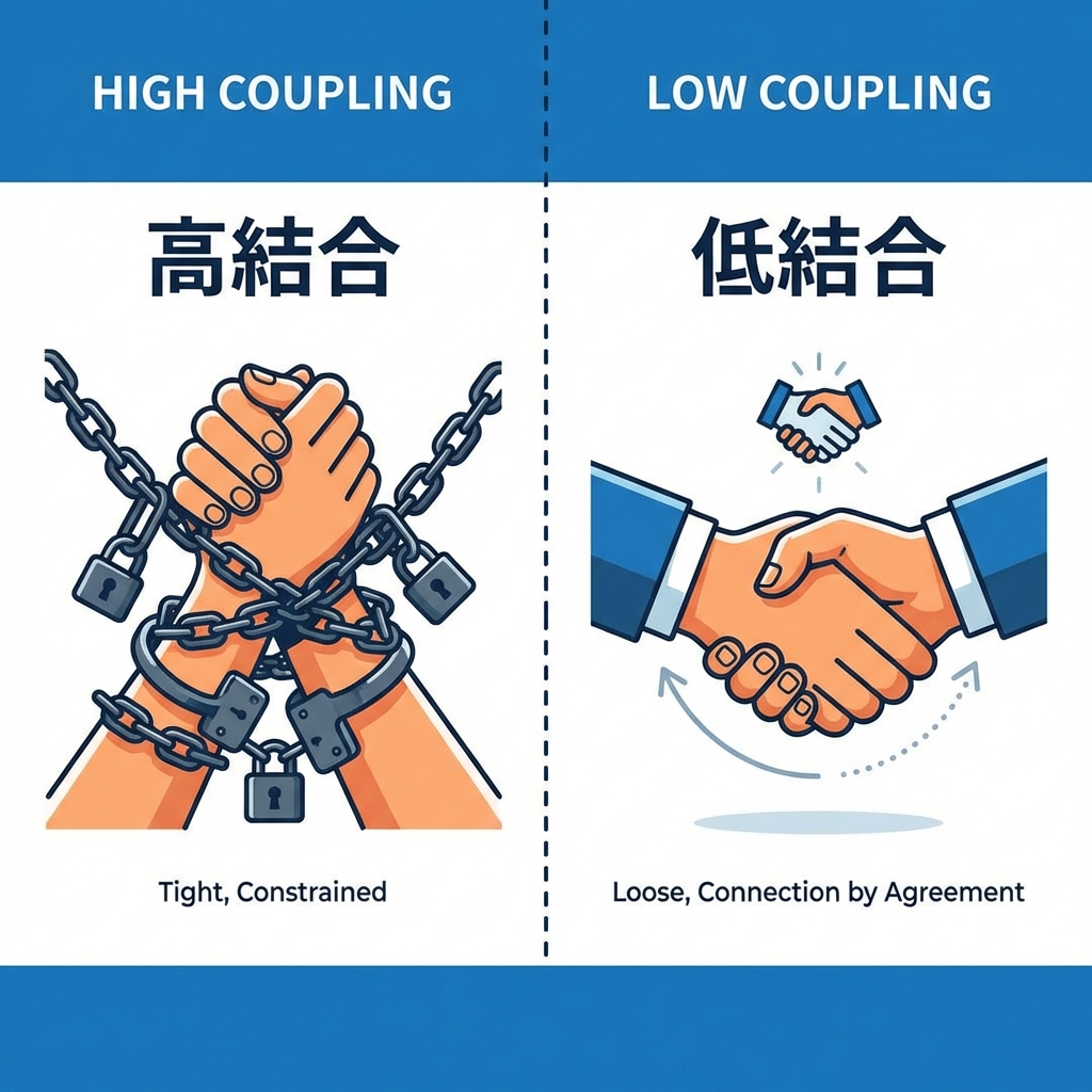 低結合と高結合の比較