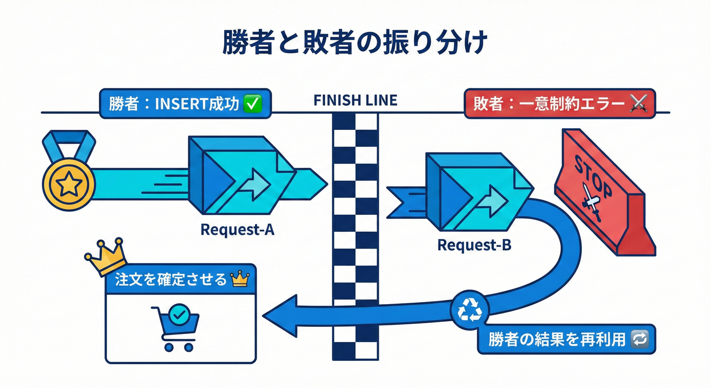 勝者と敗者の振り分け