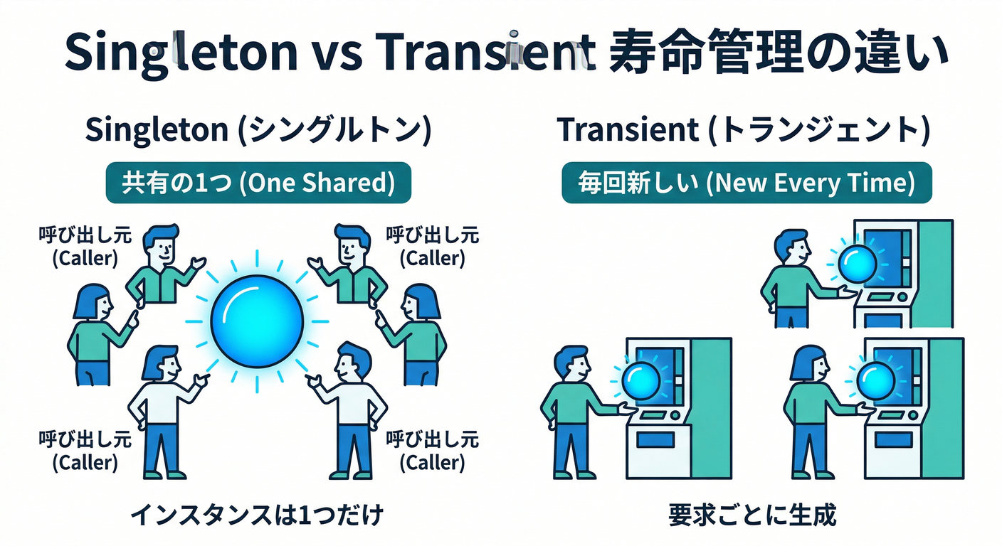 Singleton vs Transient