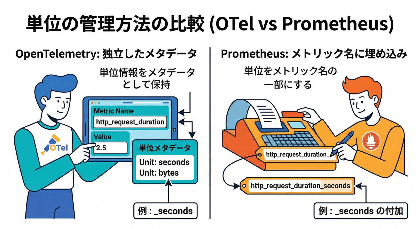 OTel vs Prometheus Units