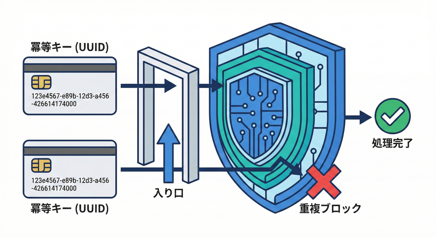 Idempotency Key gating mechanism.