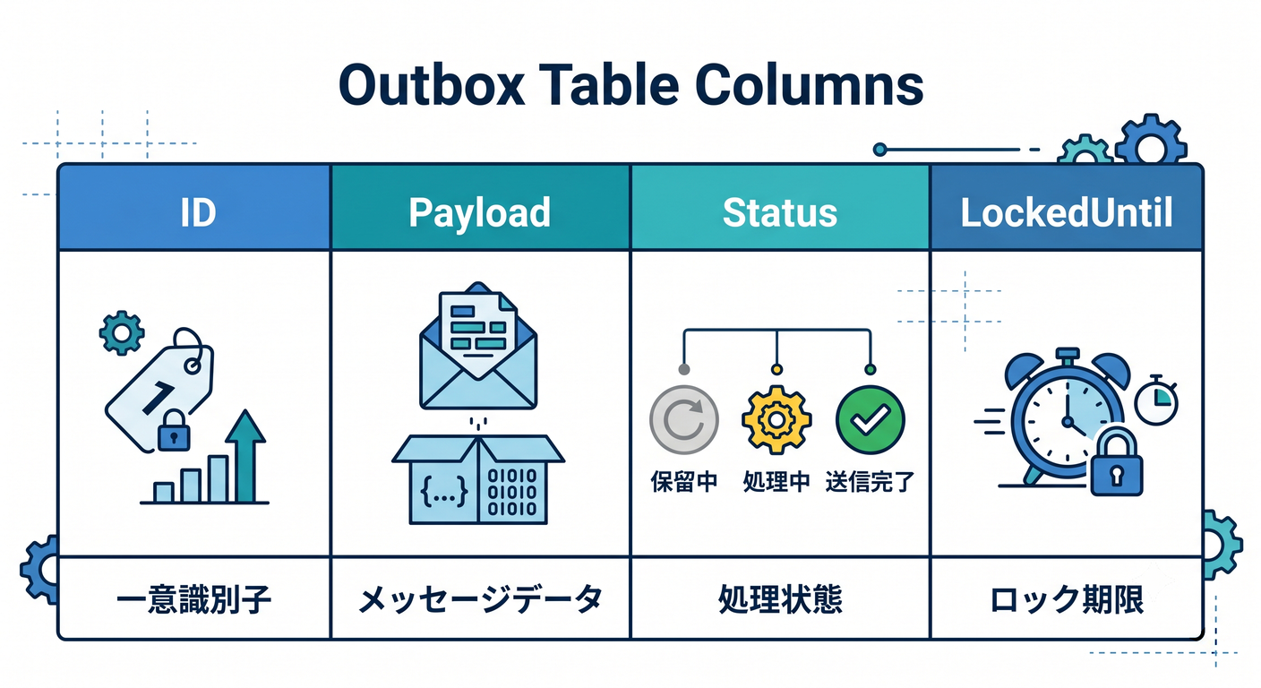 Outbox Table Columns